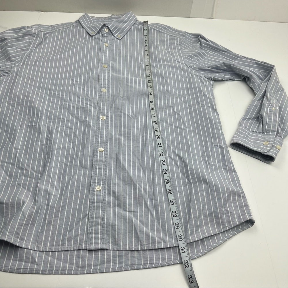 Charles Tyrwhitt Grey Gray‎ White Striped  Button Front Shirt Classic XL *FLAWED - Picture 13 of 15
